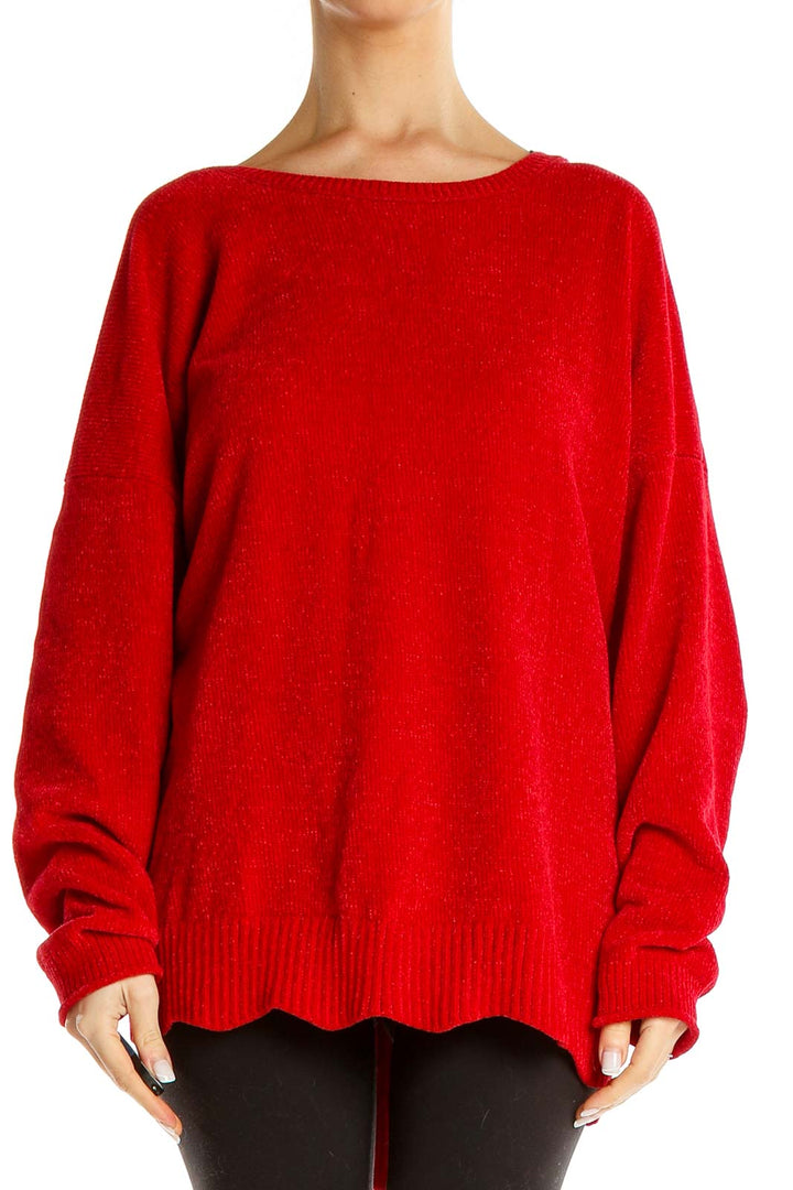 Red All Day Wear Sweater