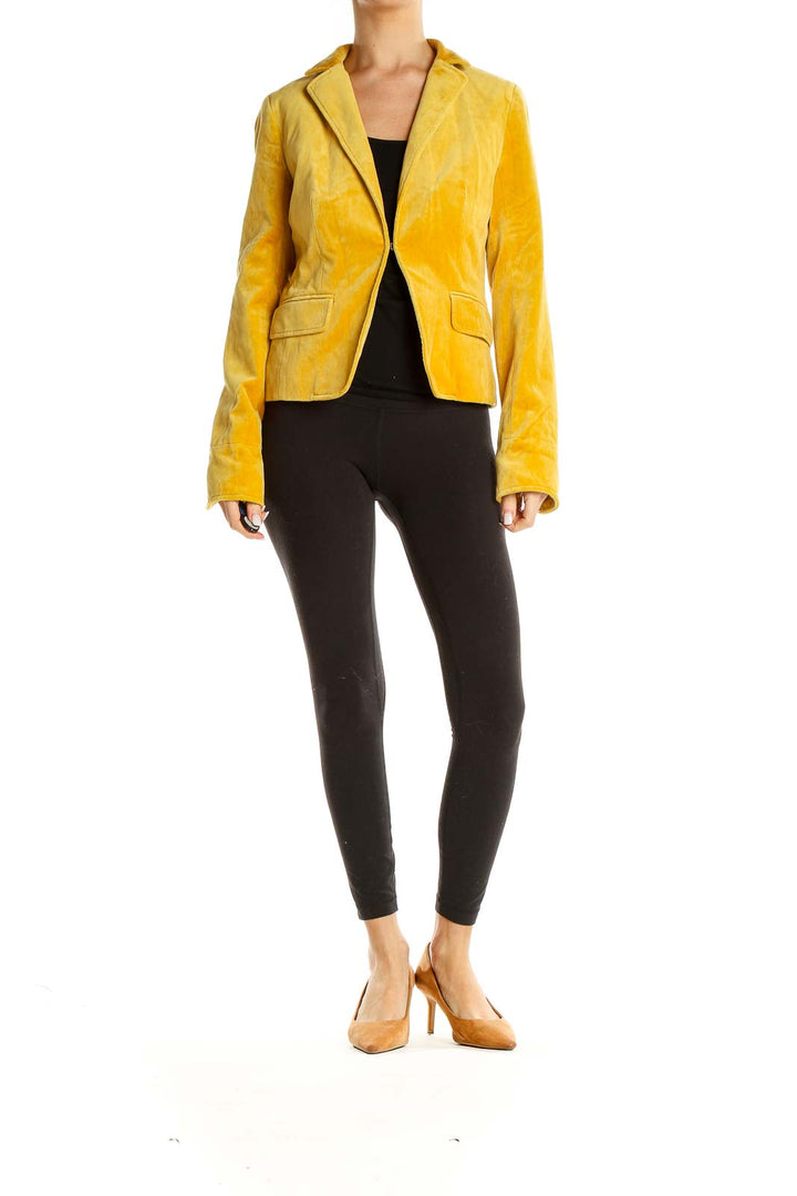 Yellow Textured Blazer