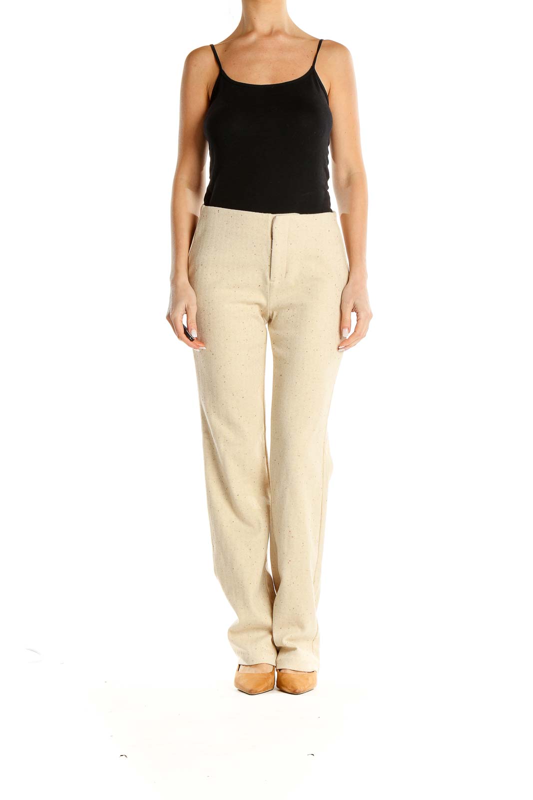 Beige All Day Wear Trousers