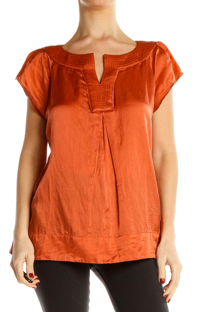 Orange Silk Blouse