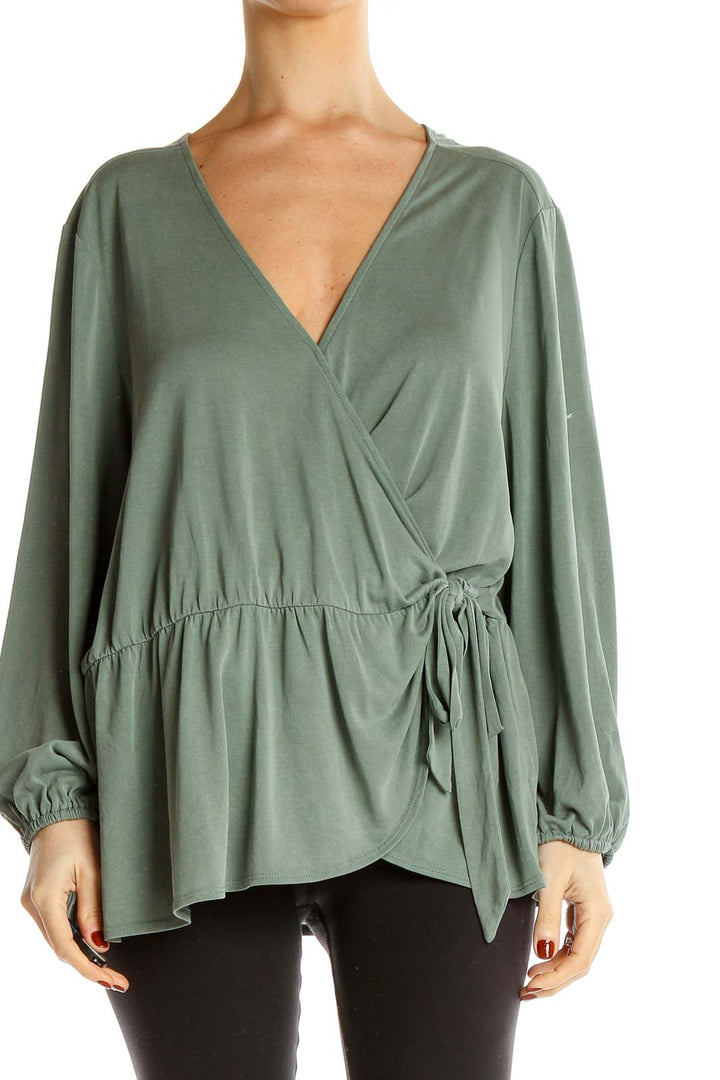 Green Chic Wrap Blouse