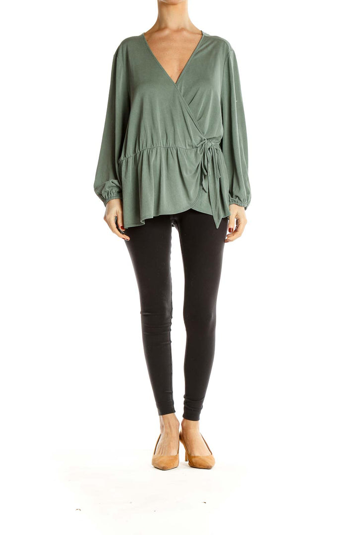 Green Chic Wrap Blouse