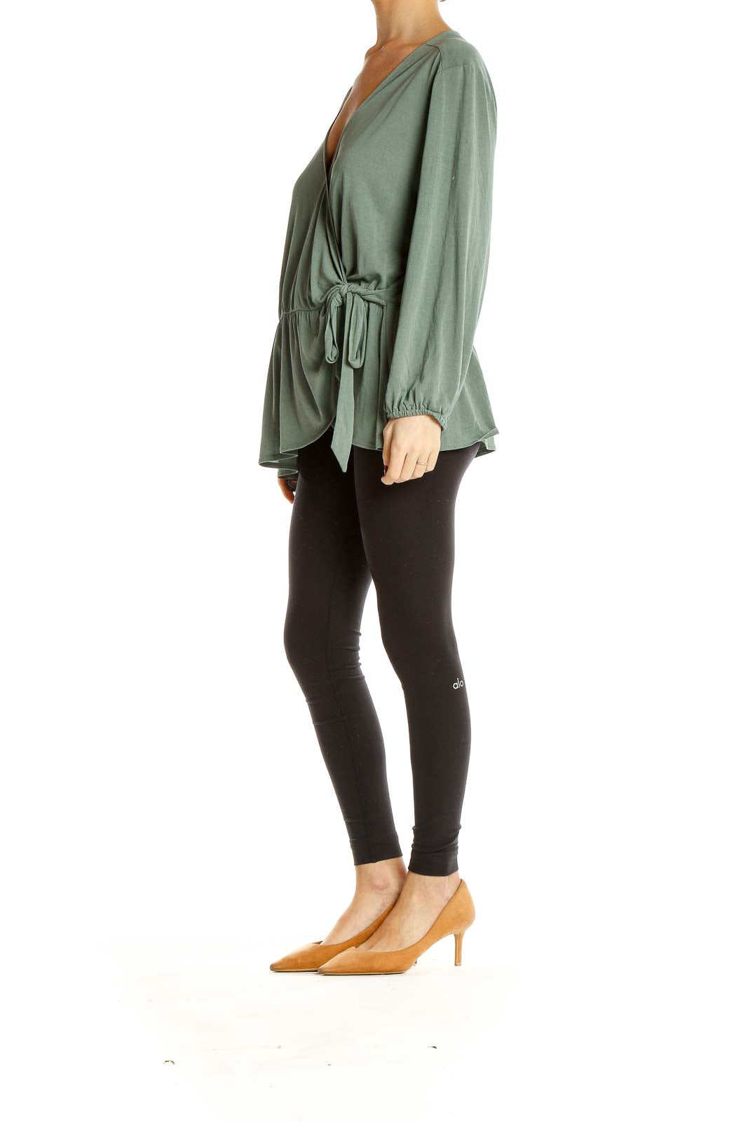 Green Chic Wrap Blouse