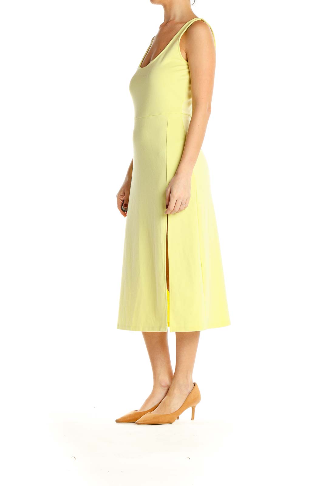 Yellow Classic Midi Dress