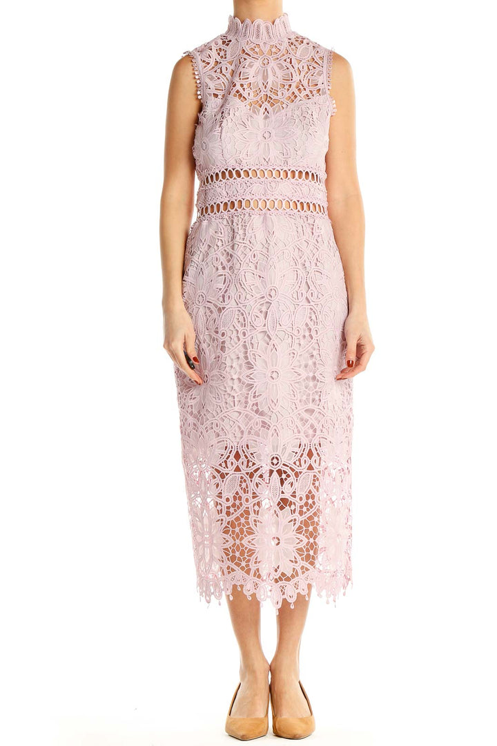 Pink Lace Formal Column Dress