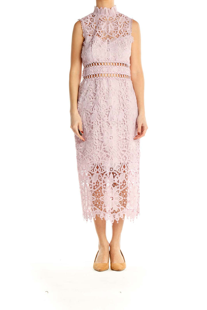 Pink Lace Formal Column Dress