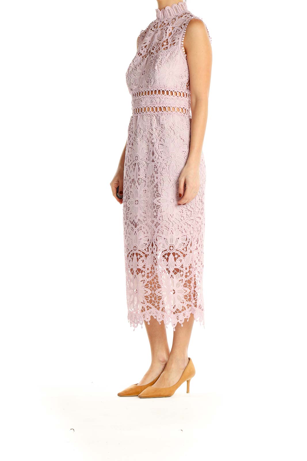 Pink Lace Formal Column Dress