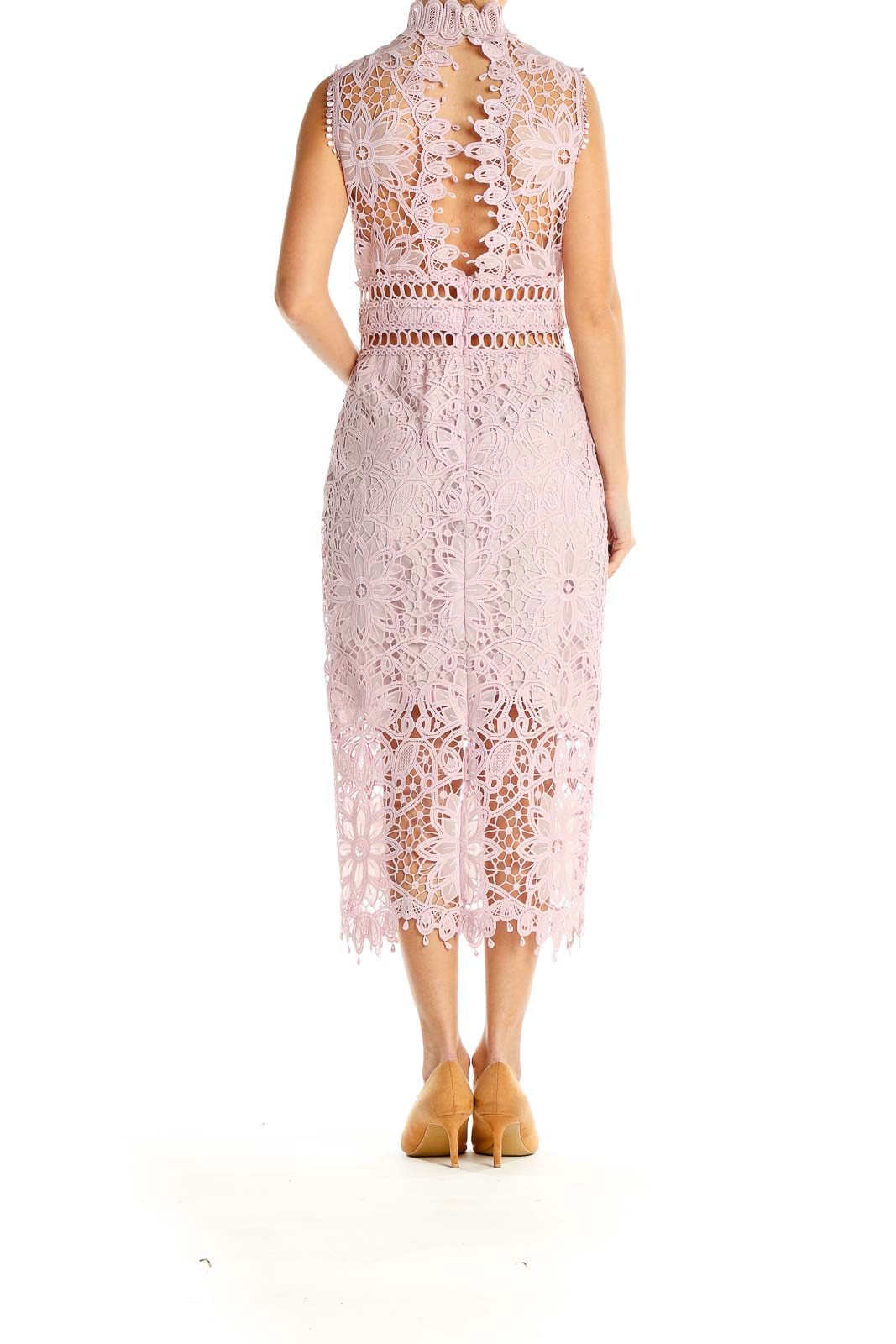 Pink Lace Formal Column Dress