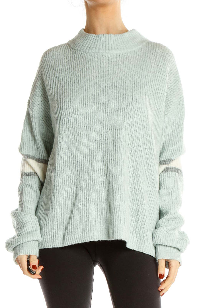 Blue Mockneck Sweater