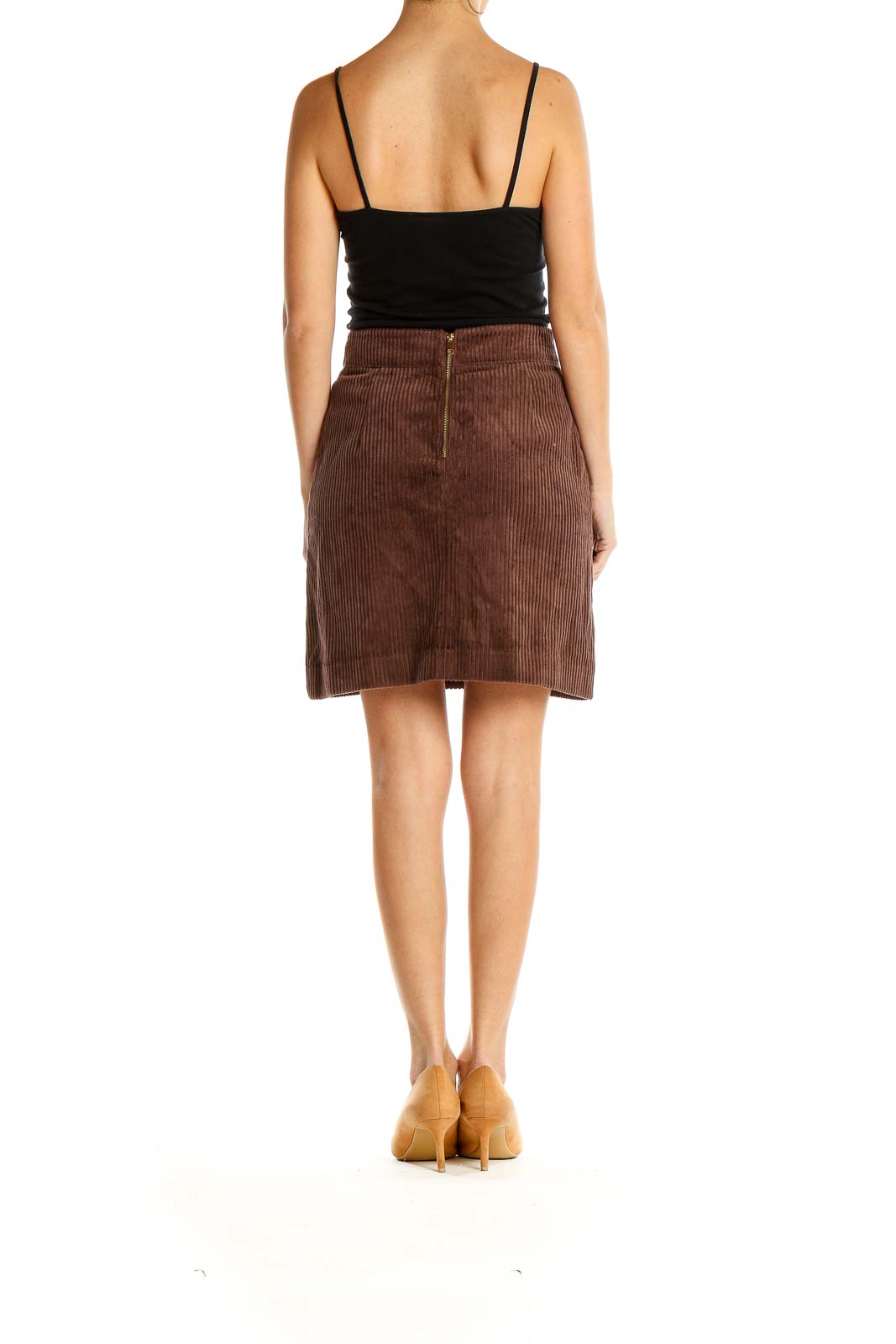 Brown Chic Corduroy Skirt