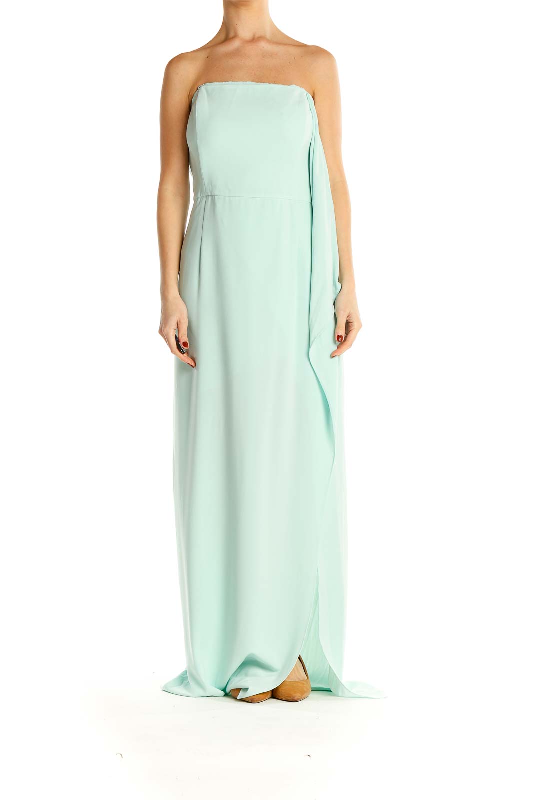 Mint Green Strapless Maxi Dress | Halston Heritage SilkRoll Mint Green Strapless Maxi Dress | Halston Heritage SilkRoll