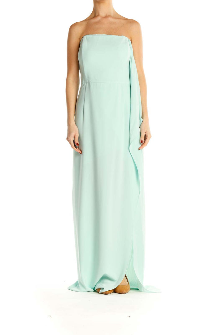 Blue Formal Strapless Column Dress