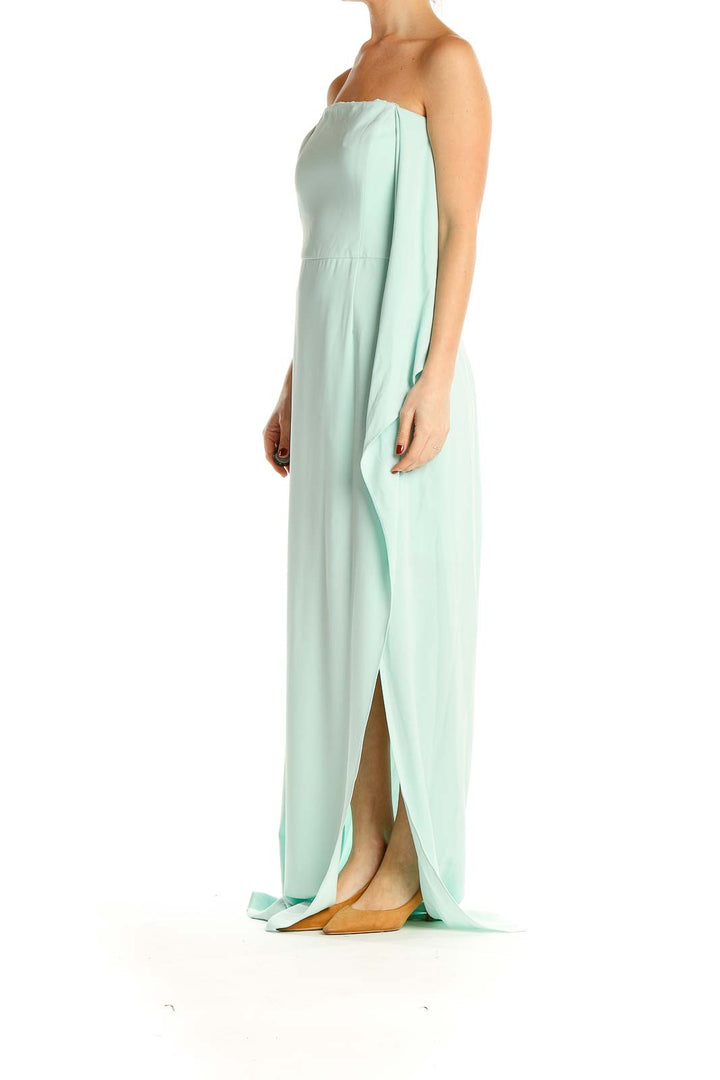 Blue Formal Strapless Column Dress