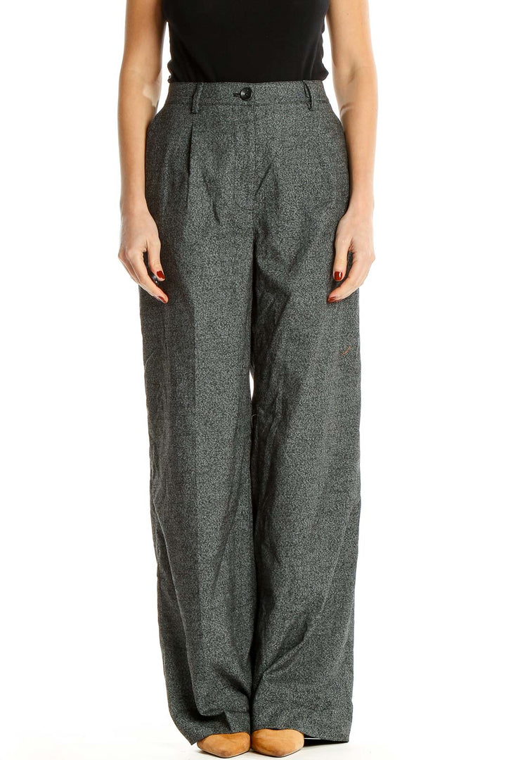 Gray Textured Work Trousers