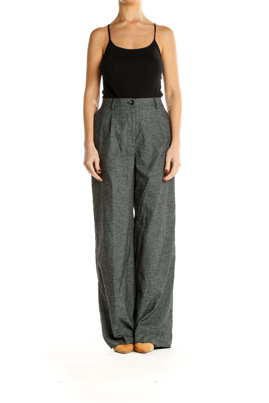 Gray Textured Work Trousers