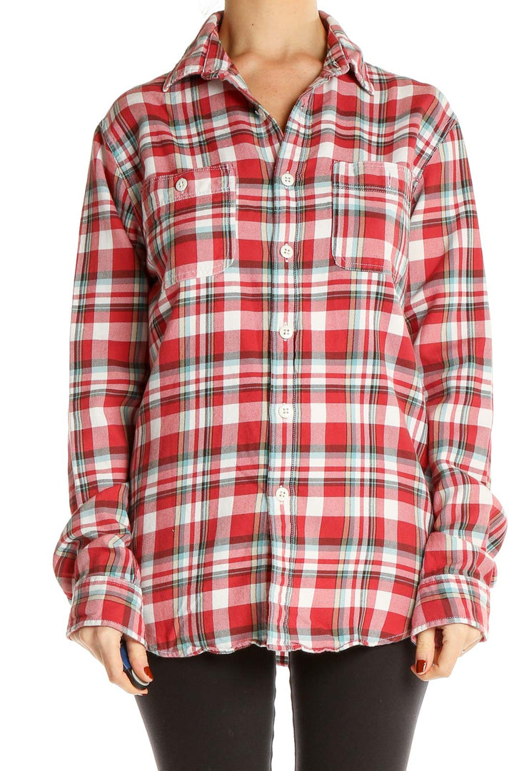 Red Checkered Casual Shirt