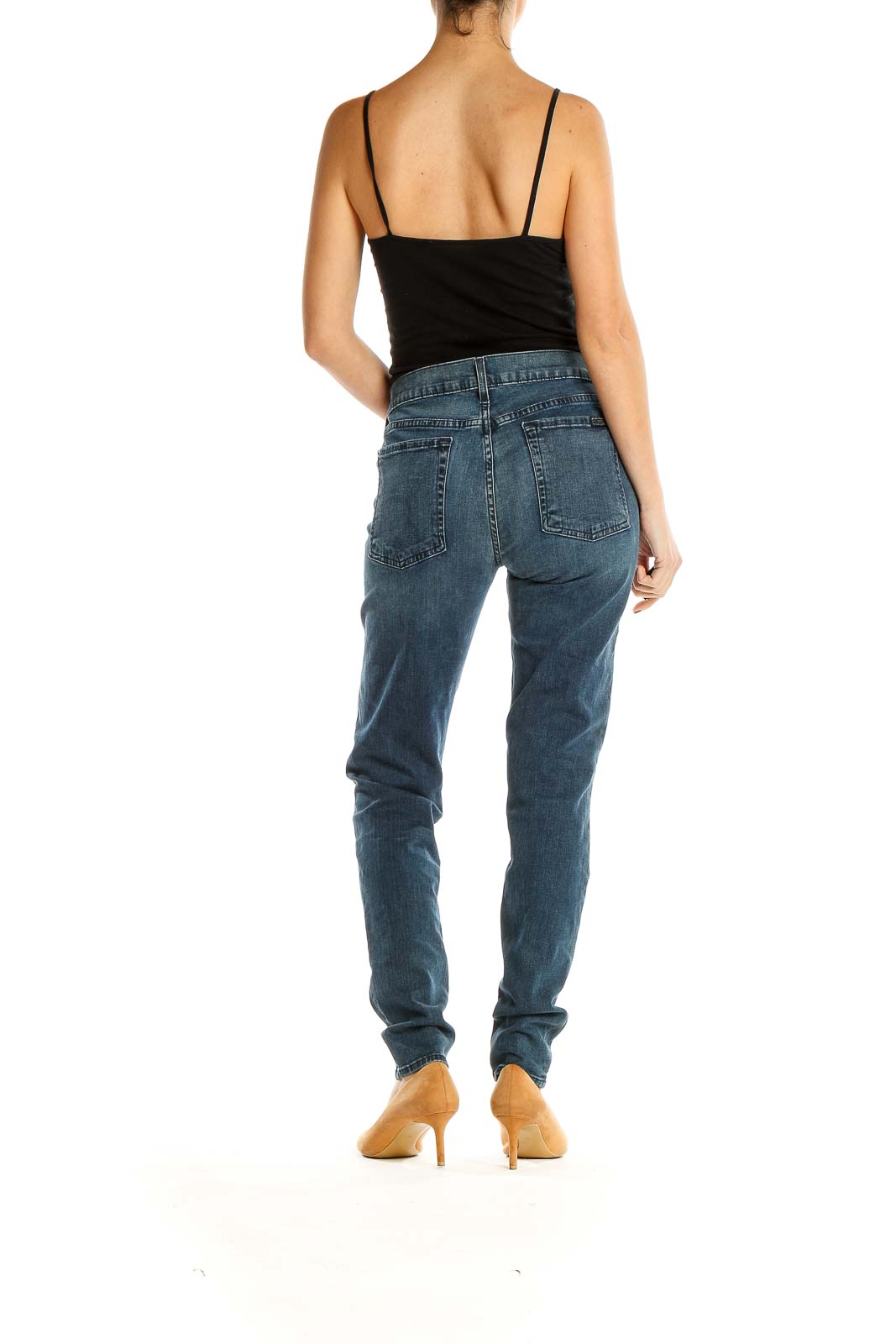 Blue Slim Fit Straight Leg Jeans