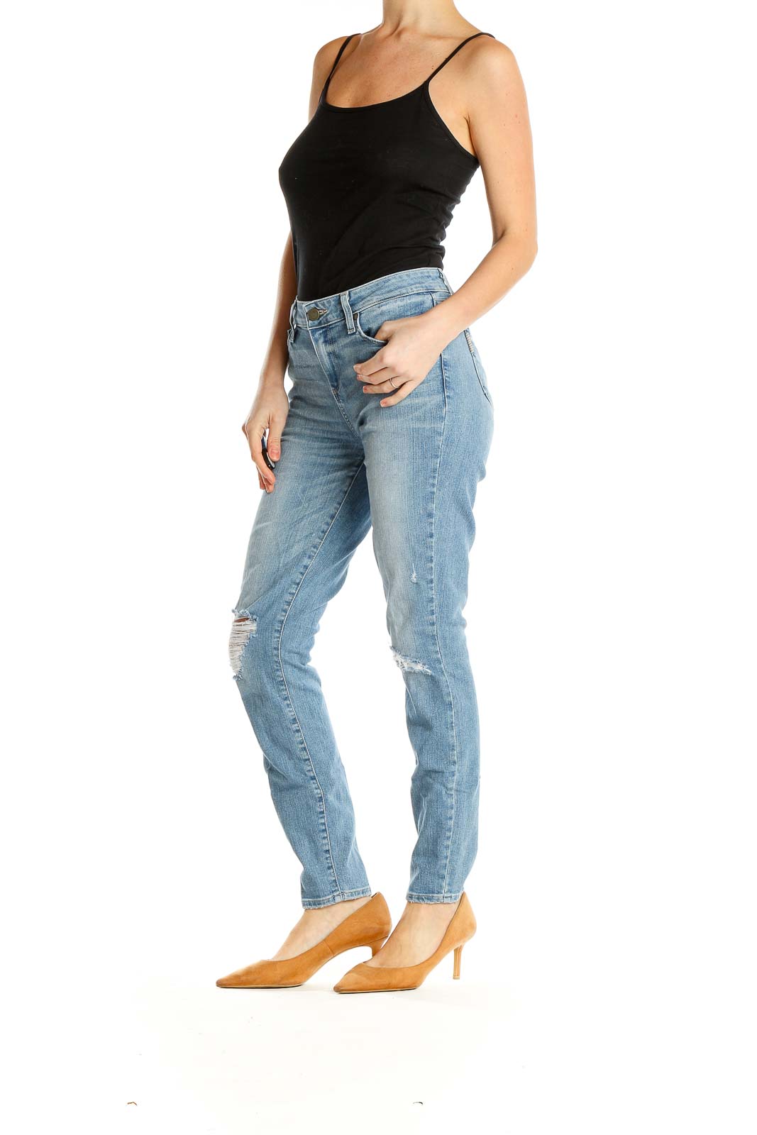 Blue Distressed Skinny Jeans