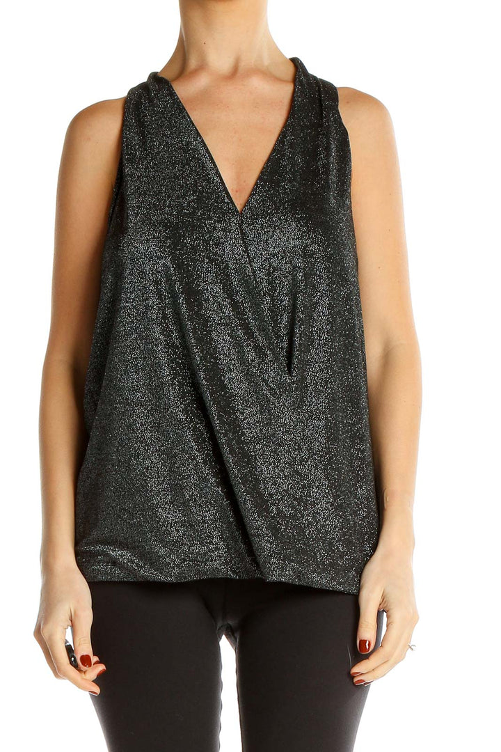 Black Shimmer Party Blouse