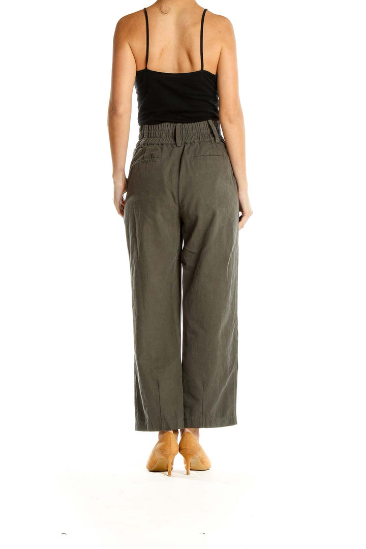 Green High Waisted Wide Leg Pants