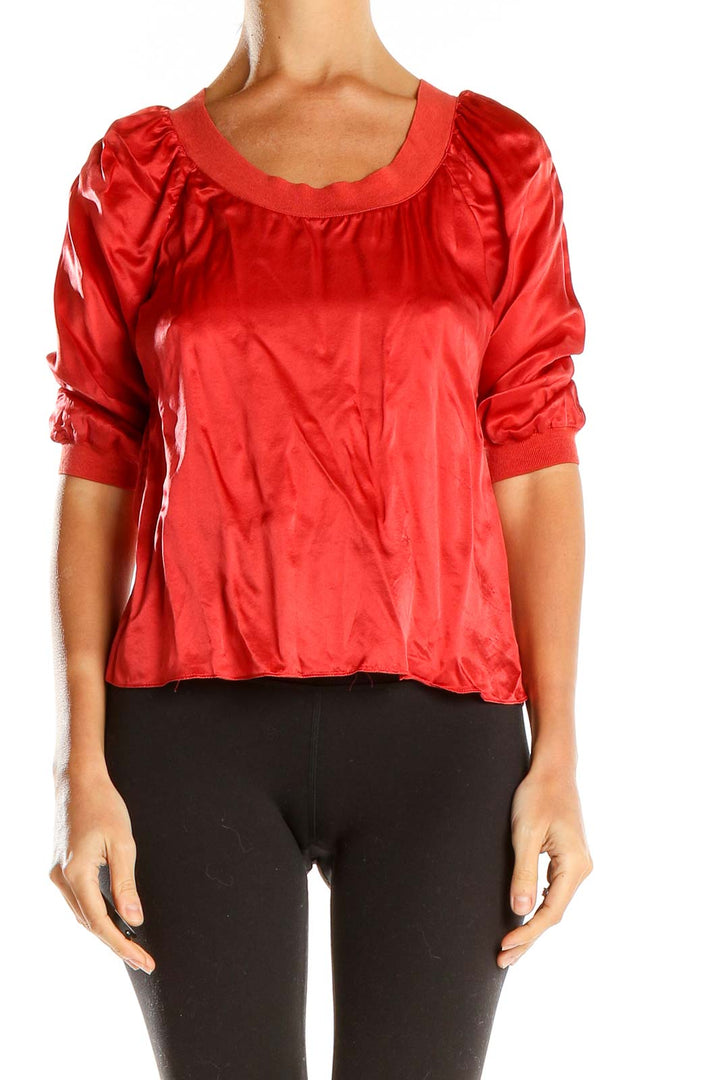 Red Silk Retro Blouse