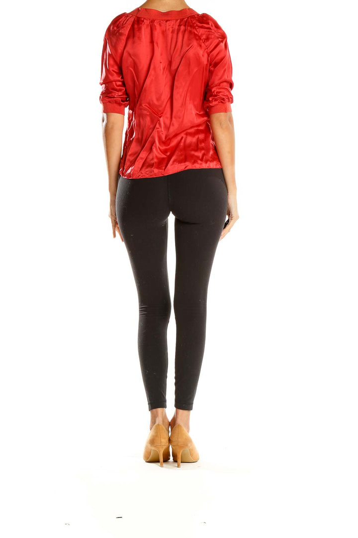 Red Silk Retro Blouse