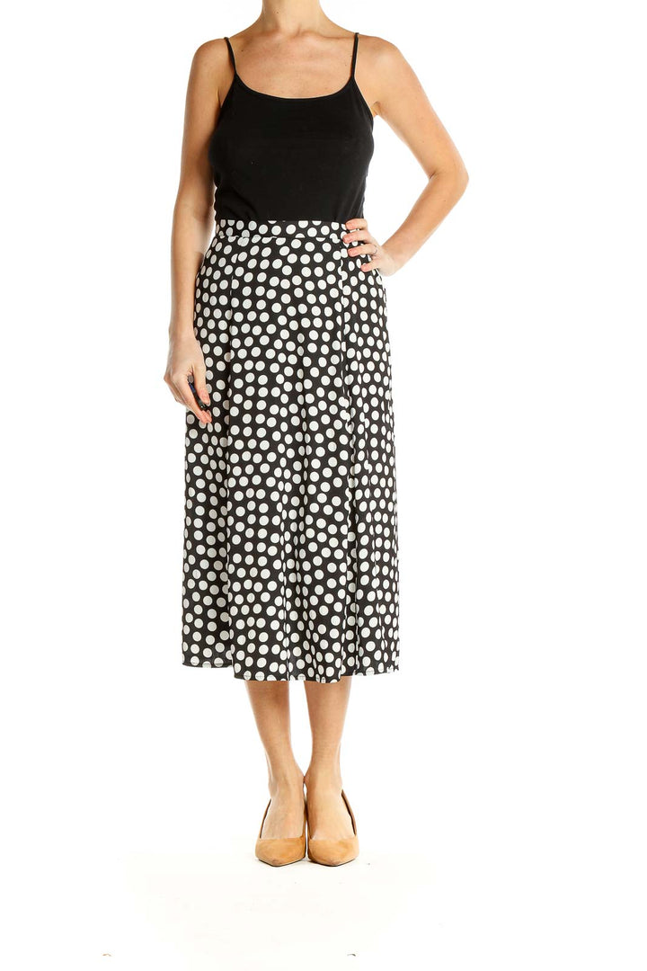 Black White Polka Dot Retro Straight Skirt