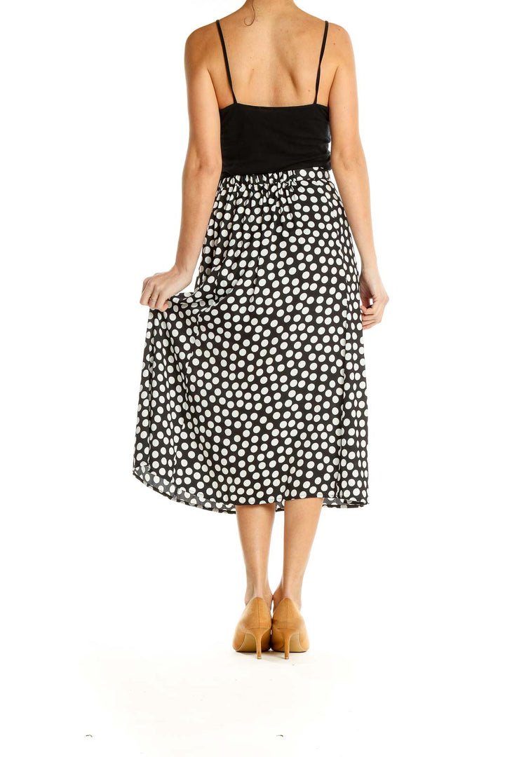 Black White Polka Dot Retro Straight Skirt