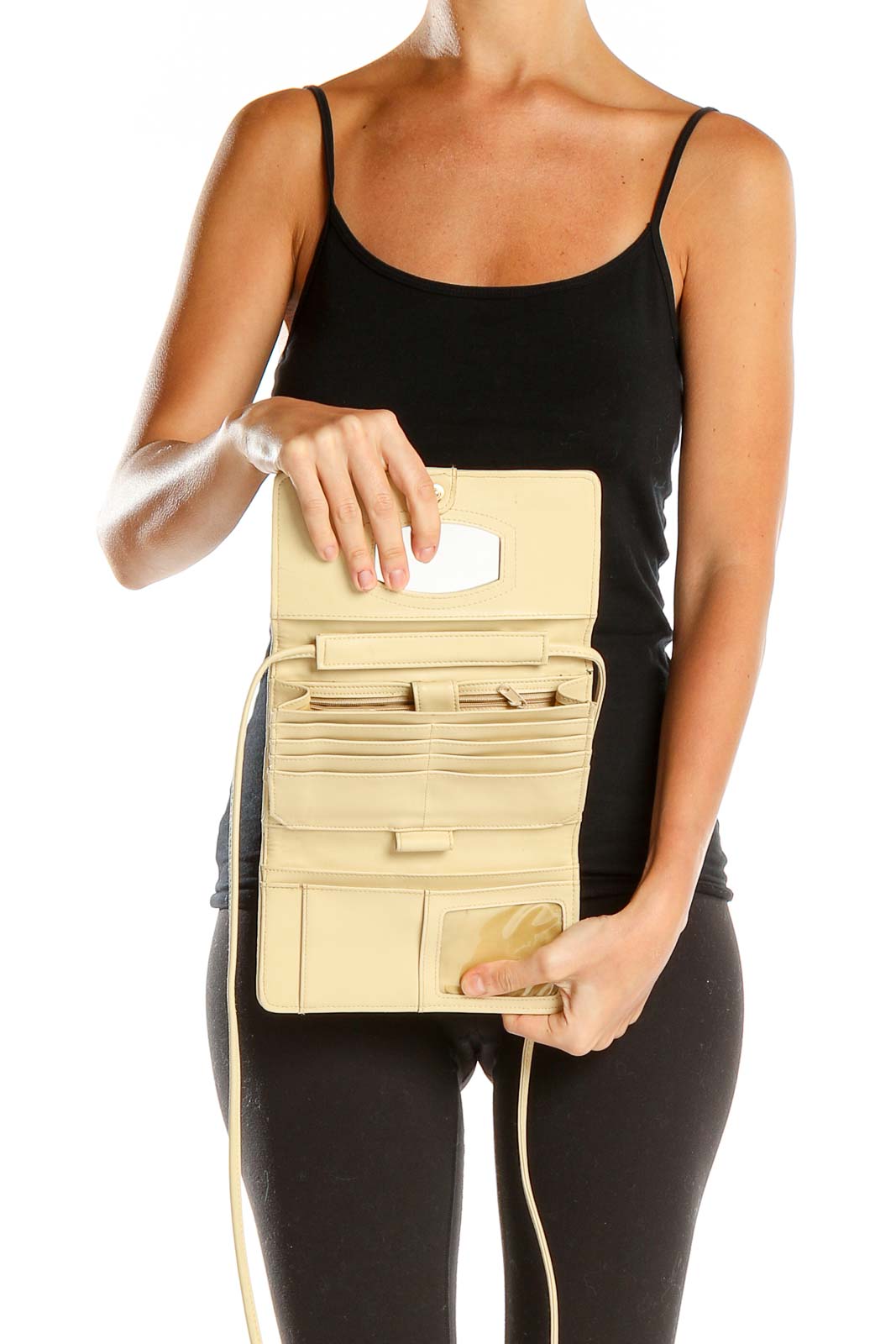 Beige Woven Crossbody Bag