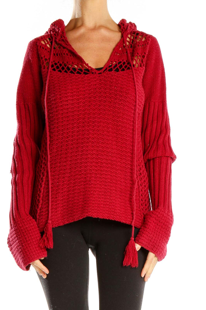 Red Crochet Bohemian Top