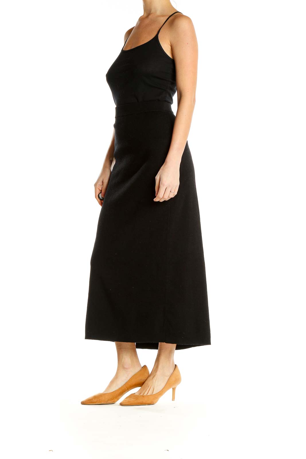 Black Classic Midi Skirt