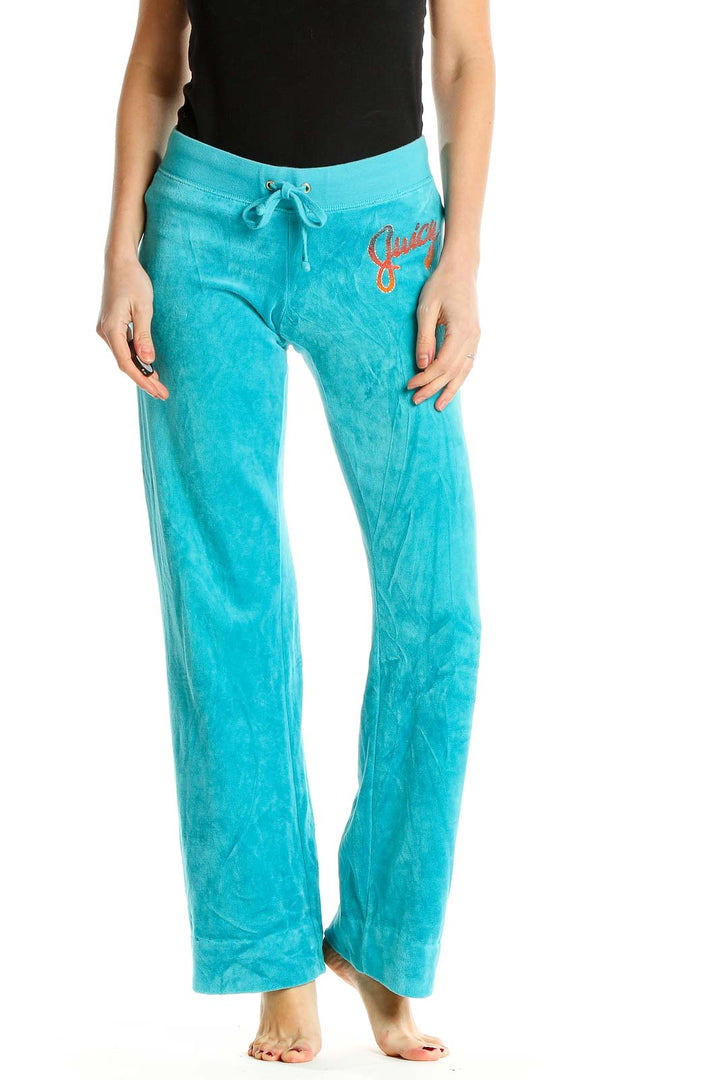 Blue Terrycloth Retro Sweatpants