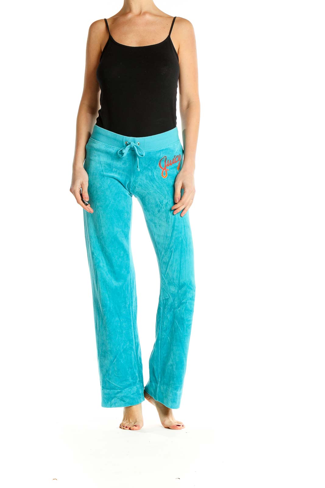 Blue Terrycloth Retro Sweatpants