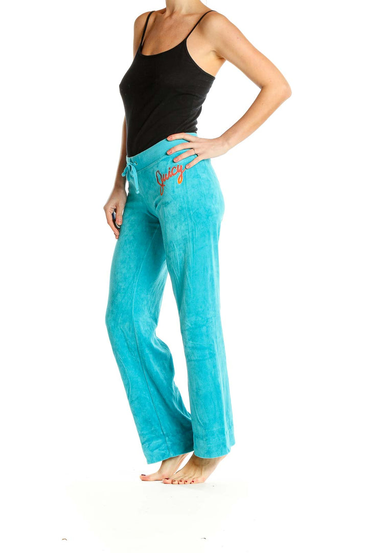 Blue Terrycloth Retro Sweatpants