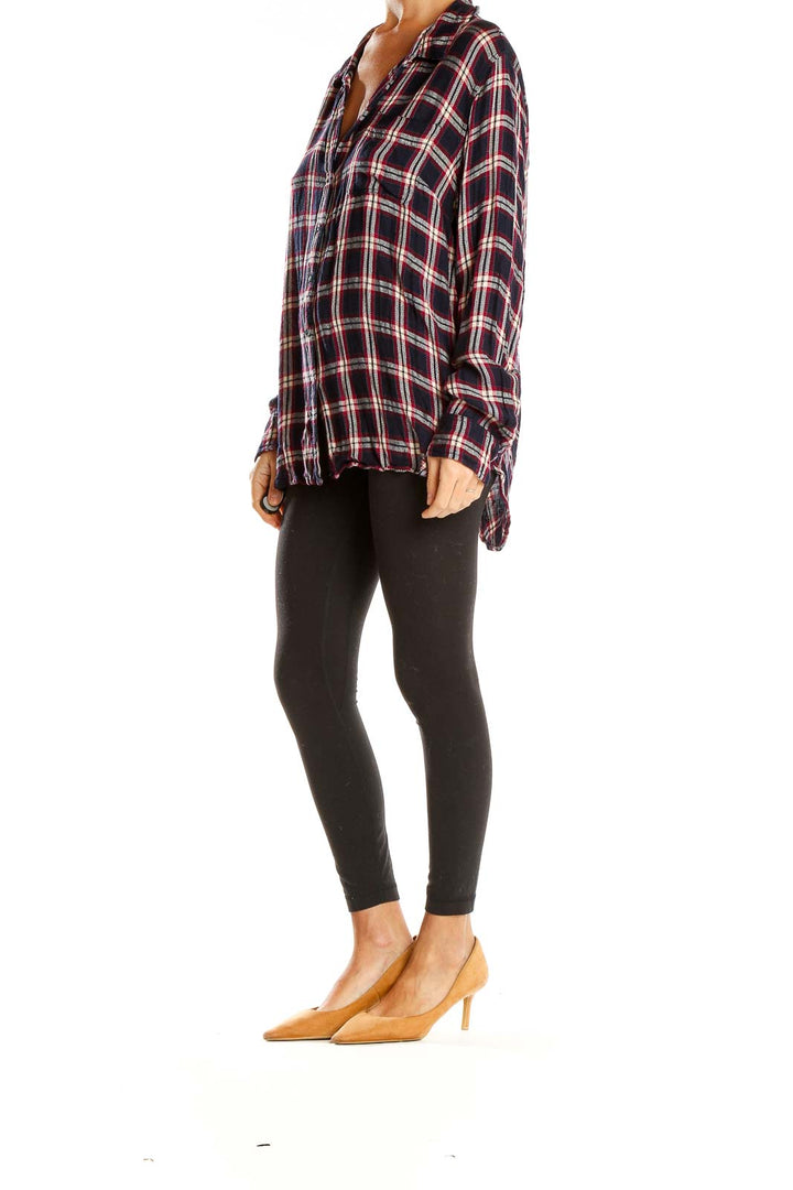 Black Red Plaid All Day Wear Top