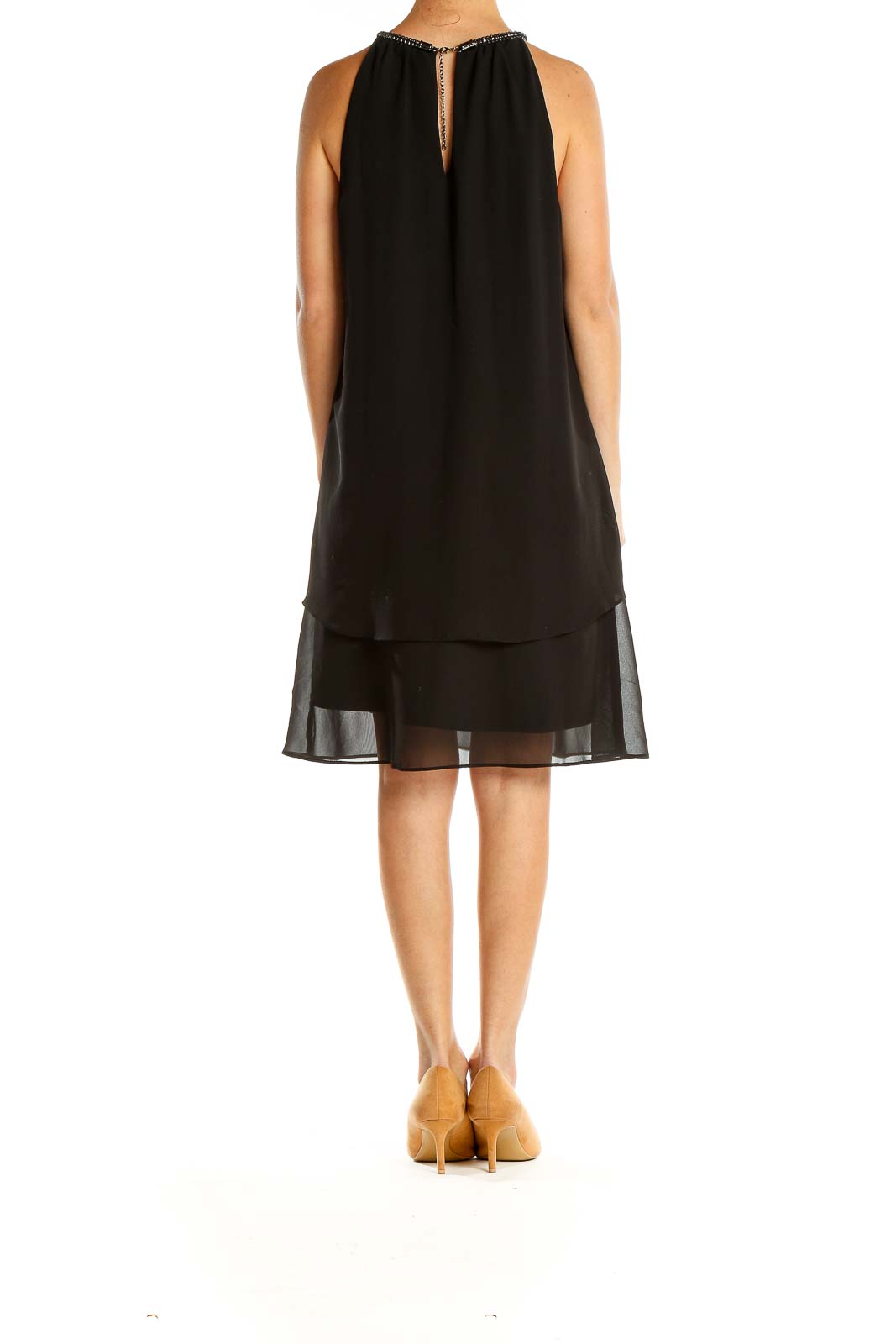 Black High Neck Tent Cocktail Dress