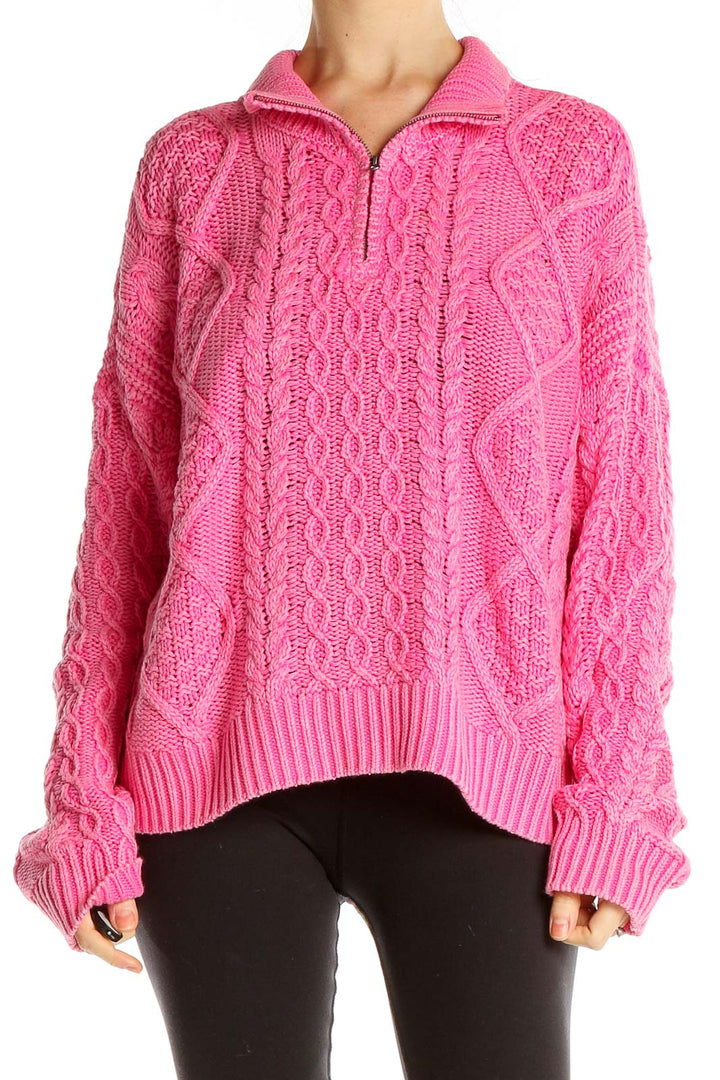 Pink Cableknit Sweater