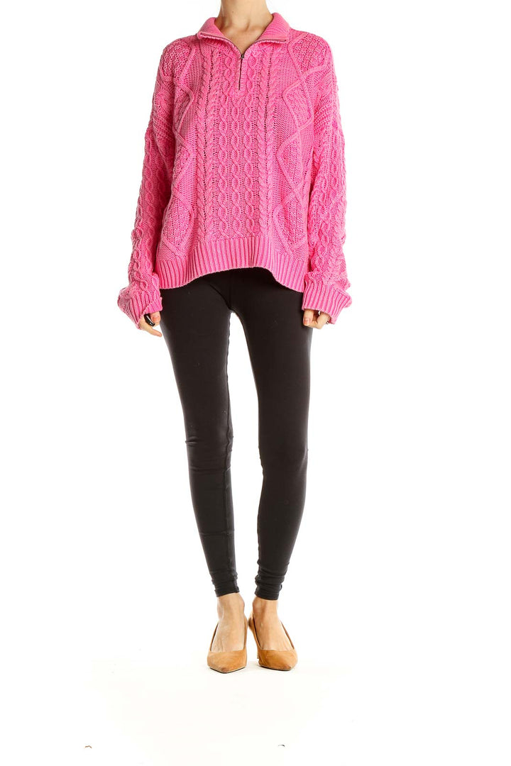 Pink Cableknit Sweater