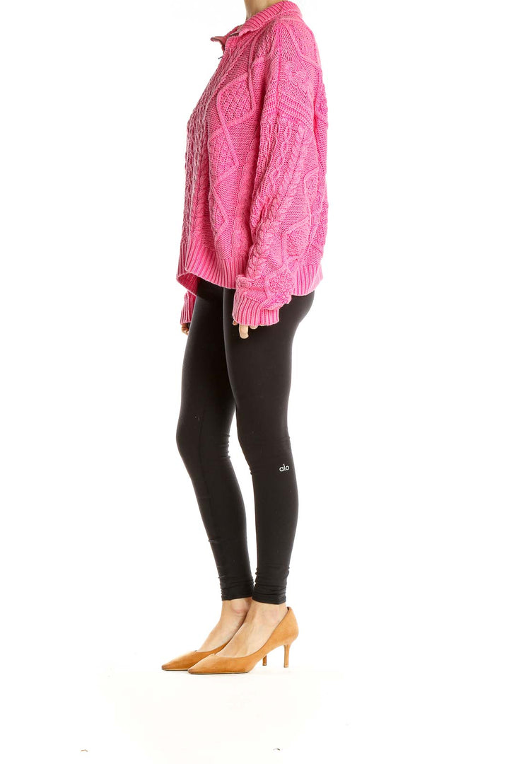 Pink Cableknit Sweater