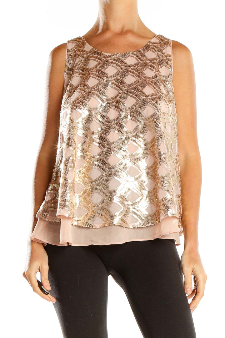 Pink Sequin Party Blouse