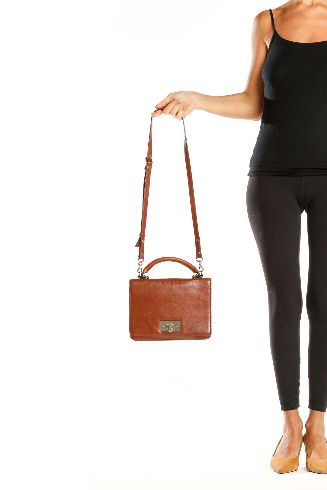 Brown Leather Vintage Crossbody Bag