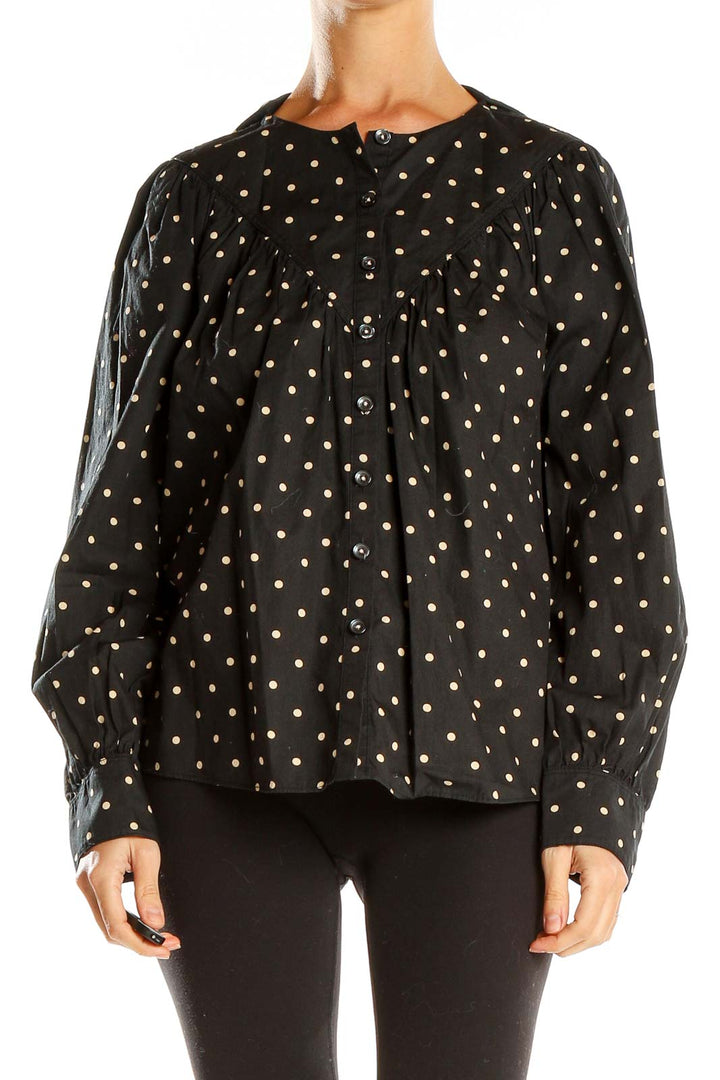 Black Polka Dot Classic Blouse