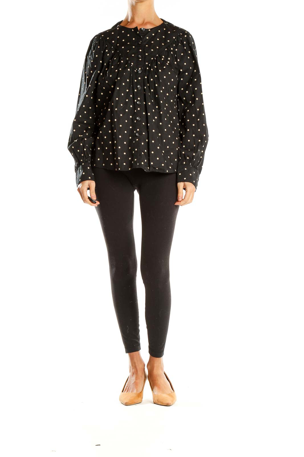 Black Polka Dot Classic Blouse