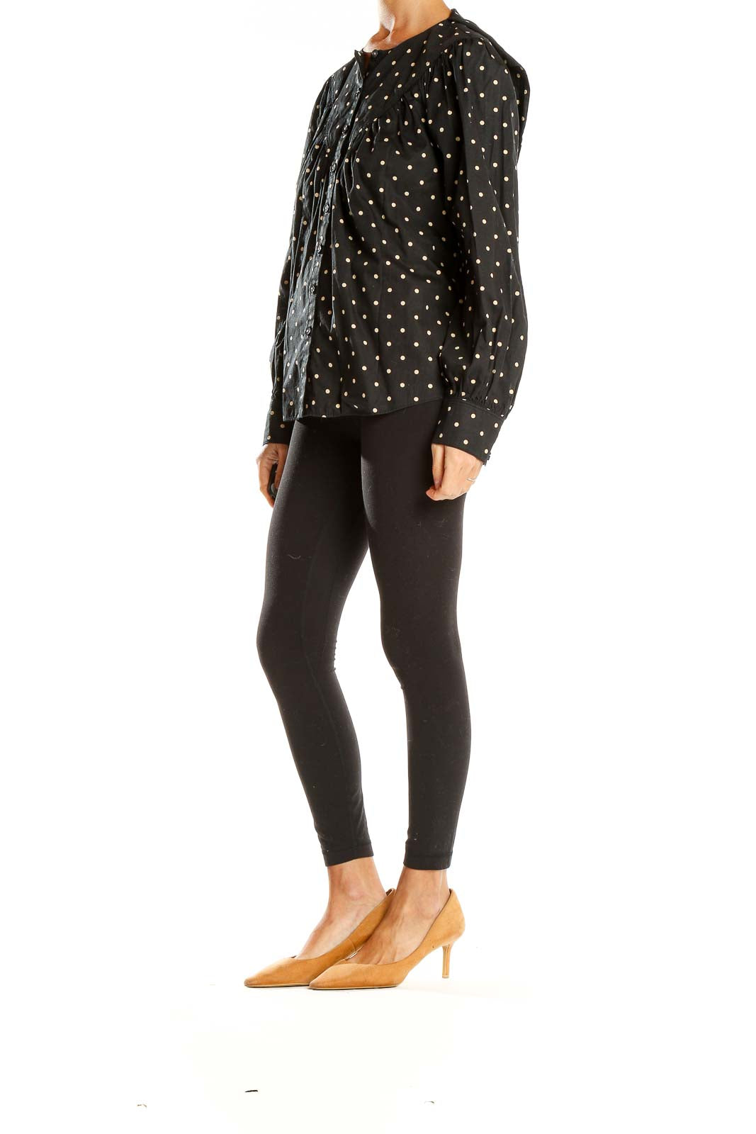 Black Polka Dot Classic Blouse