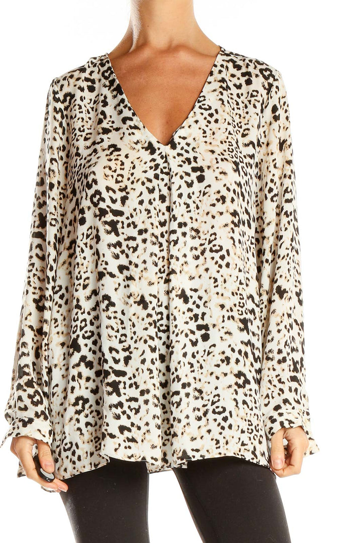 Beige Animal Print Blouse