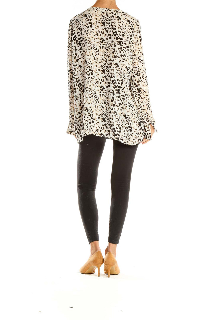 Beige Animal Print Blouse