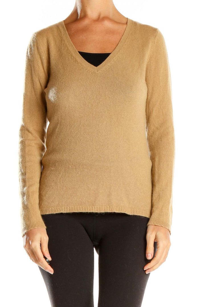 Beige Cashmere Casual Sweater