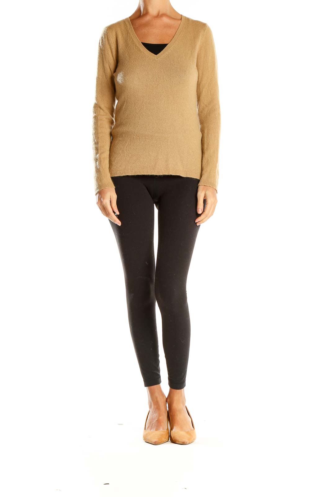 Beige Cashmere Casual Sweater