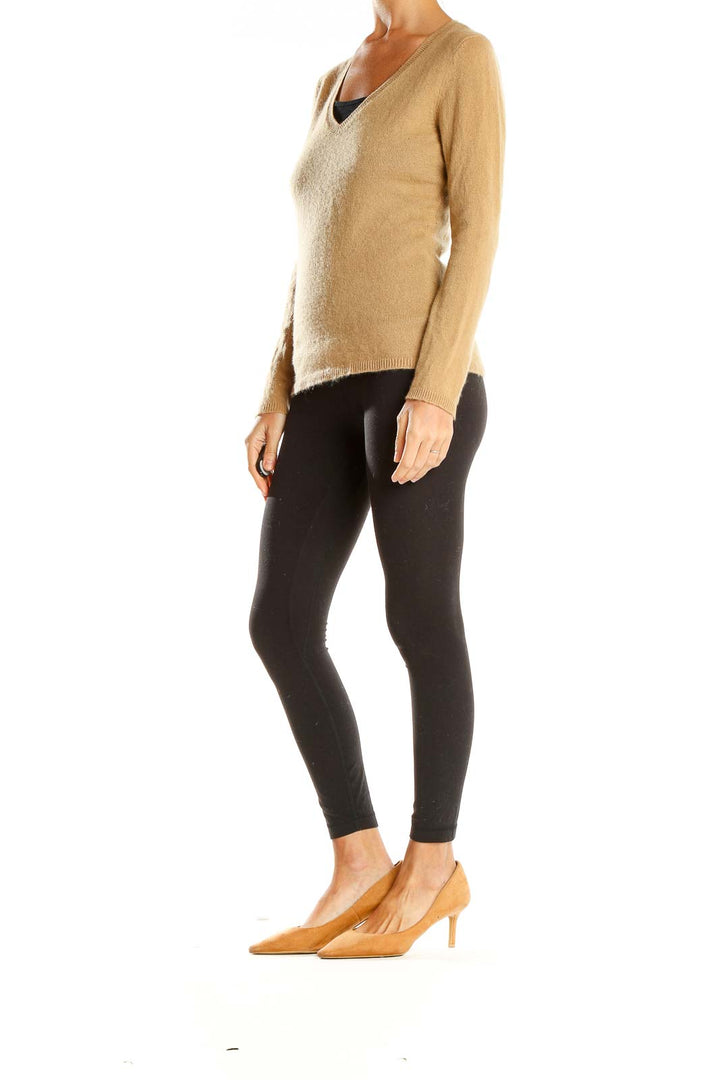 Beige Cashmere Casual Sweater