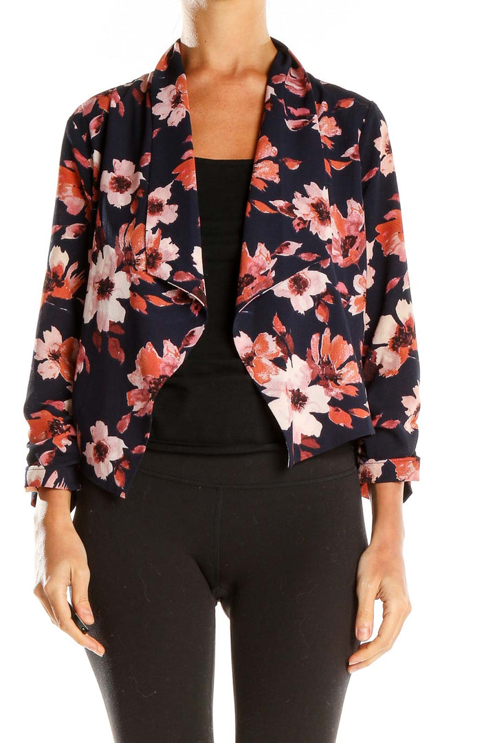 Blue Floral Print Jacket